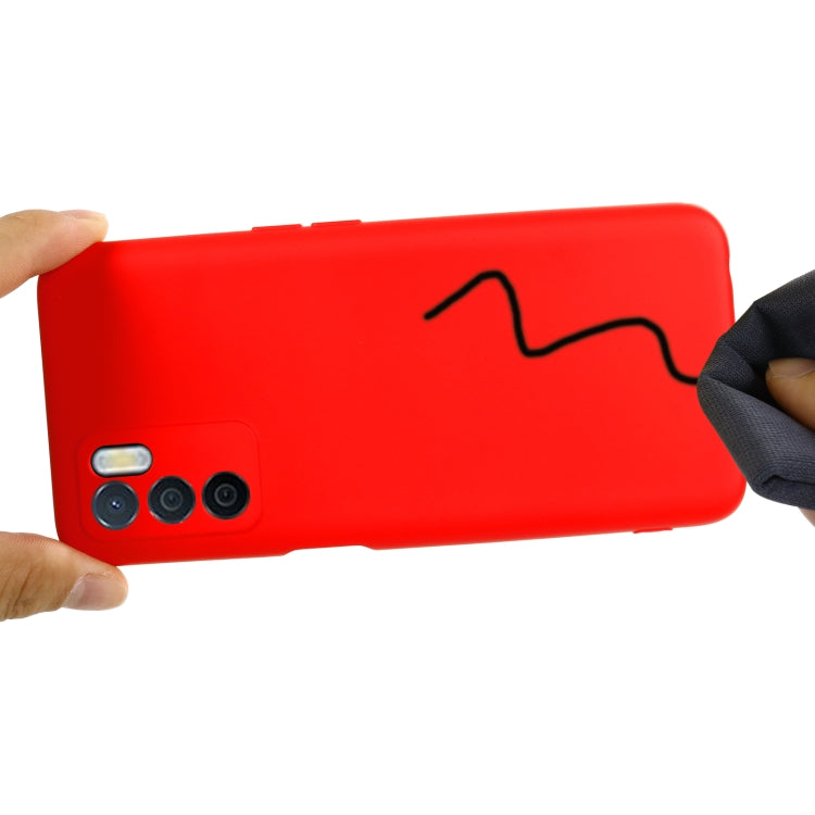 For OPPO A16 / A16S Foreign Version Solid Color Liquid Silicone Shockproof Full Coverage Protective Case