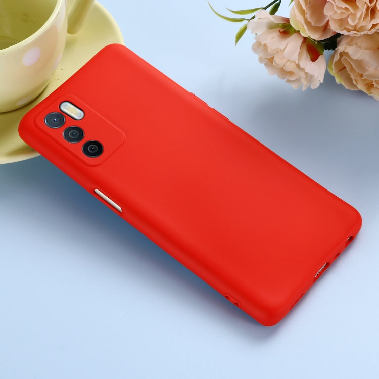 For OPPO A16 / A16S Foreign Version Solid Color Liquid Silicone Shockproof Full Coverage Protective Case