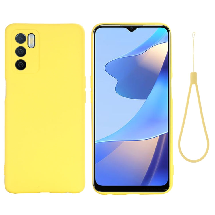 For OPPO A16 / A16S Foreign Version Solid Color Liquid Silicone Shockproof Full Coverage Protective Case