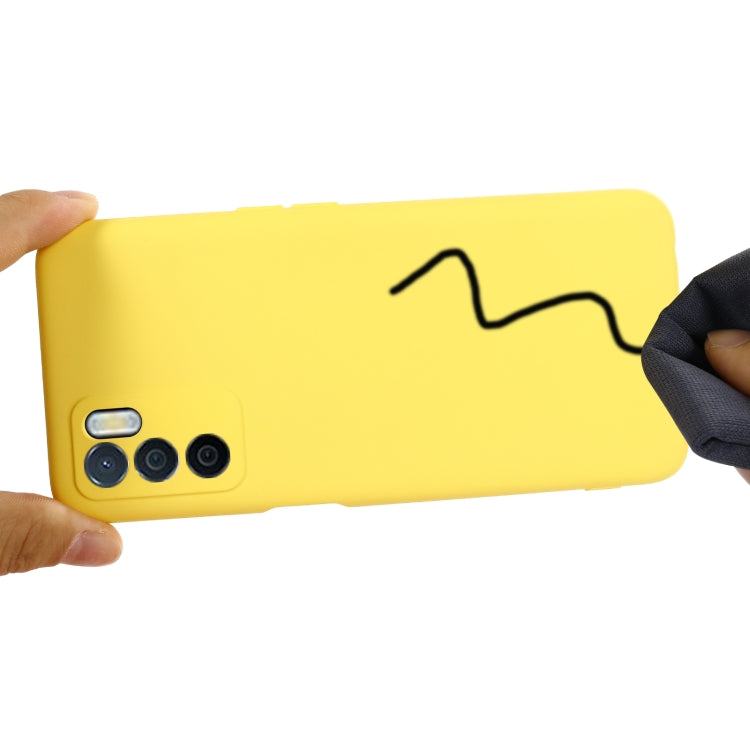 For OPPO A16 / A16S Foreign Version Solid Color Liquid Silicone Shockproof Full Coverage Protective Case