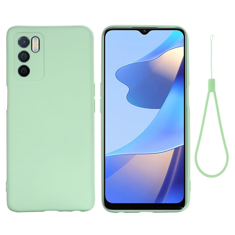 For OPPO A16 / A16S Foreign Version Solid Color Liquid Silicone Shockproof Full Coverage Protective Case