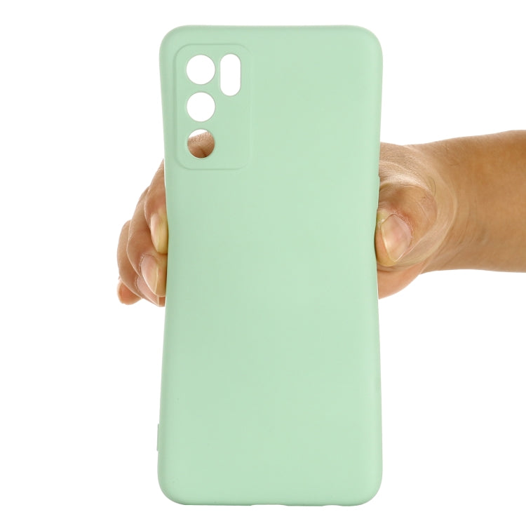 For OPPO A16 / A16S Foreign Version Solid Color Liquid Silicone Shockproof Full Coverage Protective Case