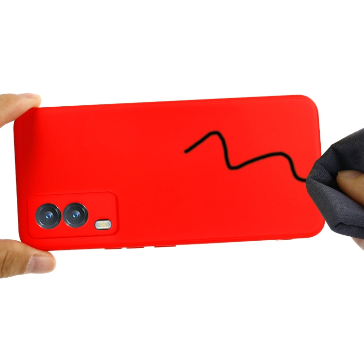 For vivo V21e 5G Foreign Version Solid Color Liquid Silicone Shockproof Full Coverage Protective Case