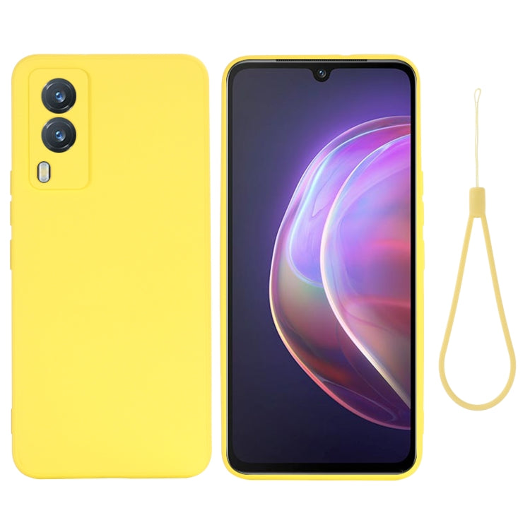 For vivo V21e 5G Foreign Version Solid Color Liquid Silicone Shockproof Full Coverage Protective Case