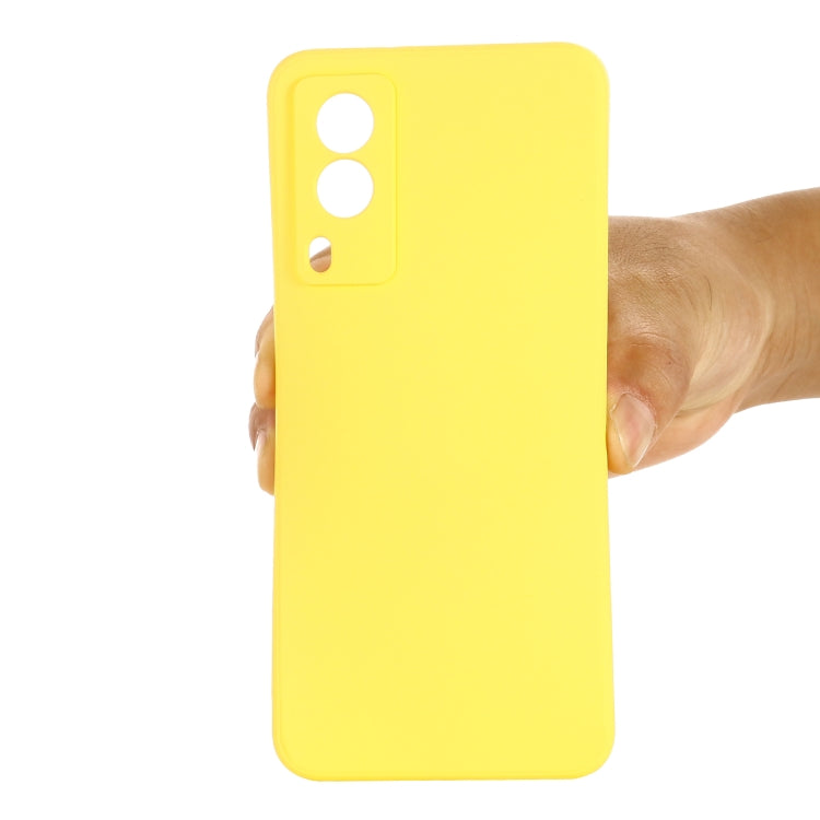 For vivo V21e 5G Foreign Version Solid Color Liquid Silicone Shockproof Full Coverage Protective Case