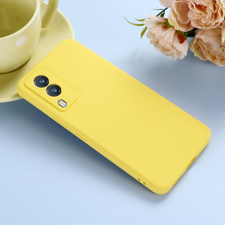 For vivo V21e 5G Foreign Version Solid Color Liquid Silicone Shockproof Full Coverage Protective Case