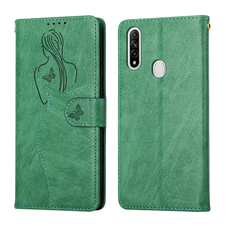 For OPPO A8 / A31 Beauty Girl Embossing Pattern Horizontal Flip Leather Case with Holder & Card Slot & Wallet & Photo Frame