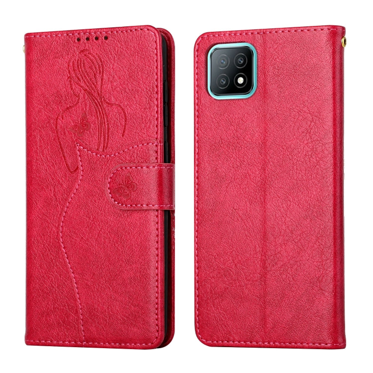 For OPPO A53 5G / A72 5G / A73 Beauty Girl Embossing Pattern Horizontal Flip Leather Case with Holder & Card Slot & Wallet & Photo Frame