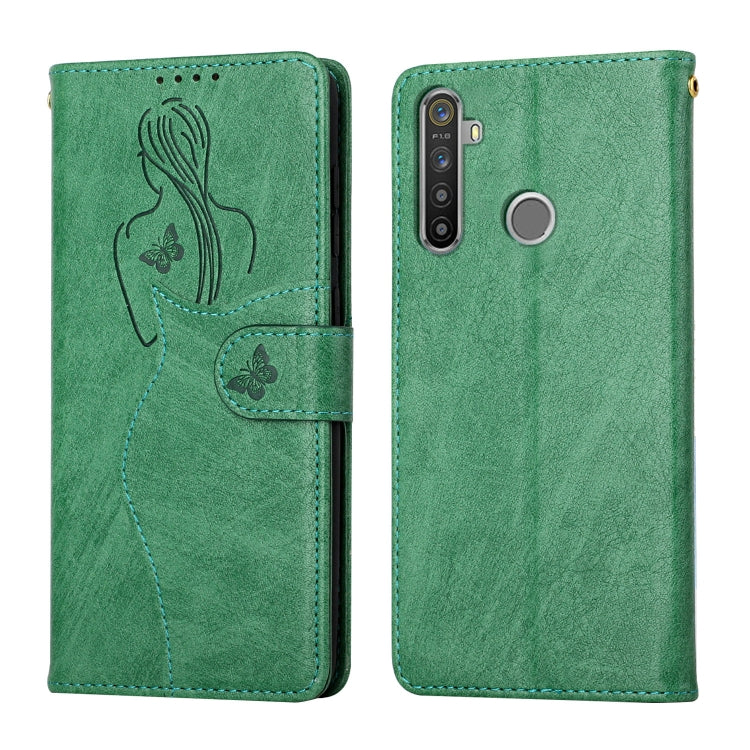 For OPPO Realme 5 / C3 Beauty Girl Embossing Pattern Horizontal Flip Leather Case with Holder & Card Slot & Wallet & Photo Frame