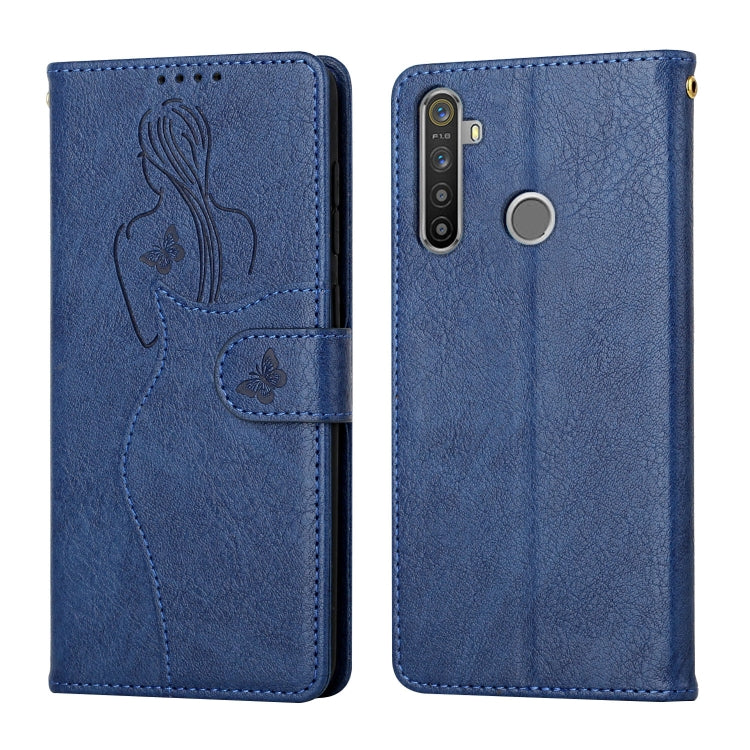 For OPPO Realme 5 / C3 Beauty Girl Embossing Pattern Horizontal Flip Leather Case with Holder & Card Slot & Wallet & Photo Frame