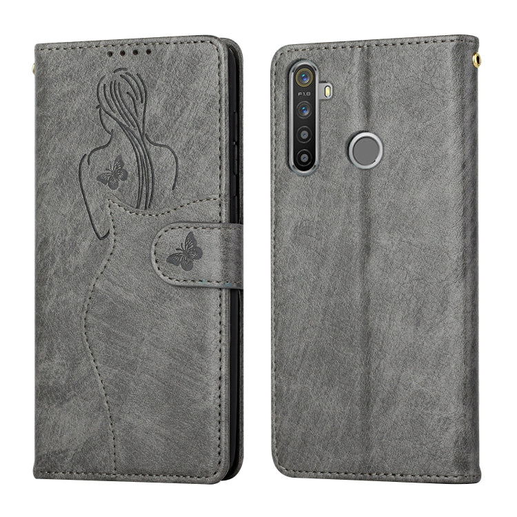 For OPPO Realme 5 Pro Beauty Girl Embossing Pattern Horizontal Flip Leather Case with Holder & Card Slot & Wallet & Photo Frame