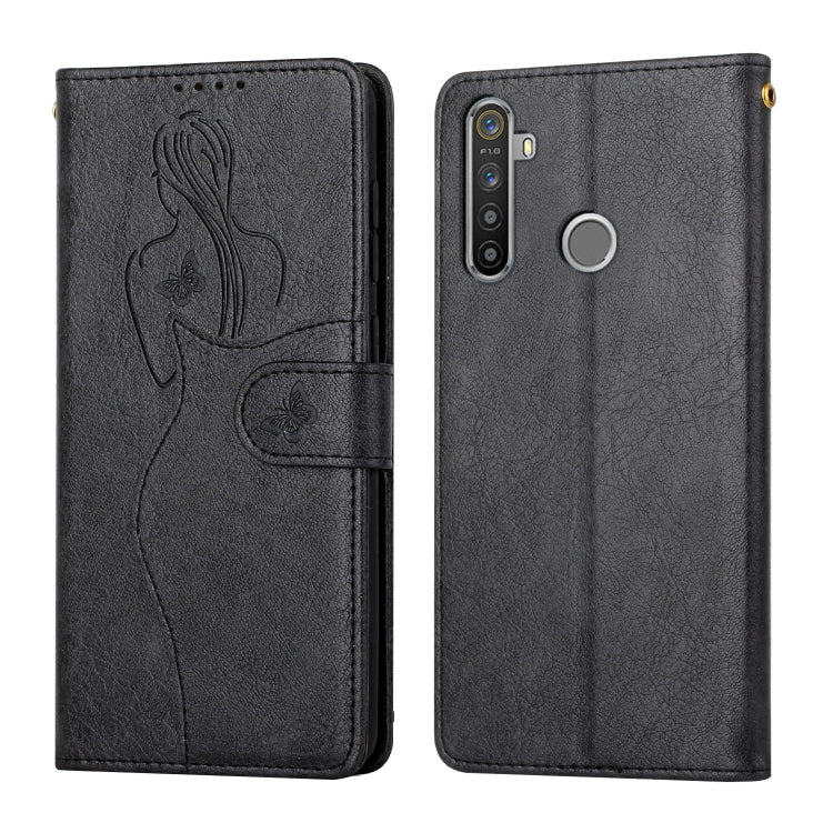 For OPPO Realme 6 Pro Beauty Girl Embossing Pattern Horizontal Flip Leather Case with Holder & Card Slot & Wallet & Photo Frame
