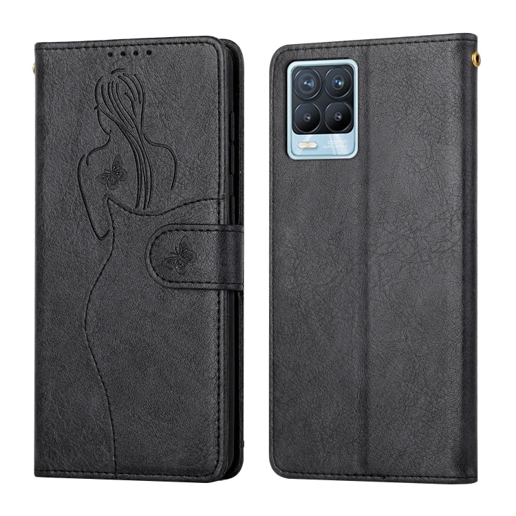 For OPPO Realme 8 / 8 Pro Beauty Girl Embossing Pattern Horizontal Flip Leather Case with Holder & Card Slot & Wallet & Photo Frame