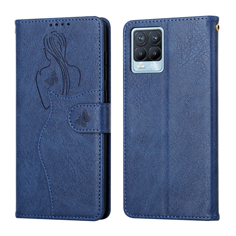 For OPPO Realme 8 / 8 Pro Beauty Girl Embossing Pattern Horizontal Flip Leather Case with Holder & Card Slot & Wallet & Photo Frame