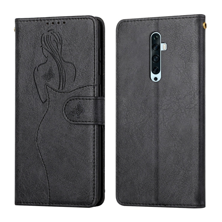 For OPPO Reno2 F Beauty Girl Embossing Pattern Horizontal Flip Leather Case with Holder & Card Slot & Wallet & Photo Frame