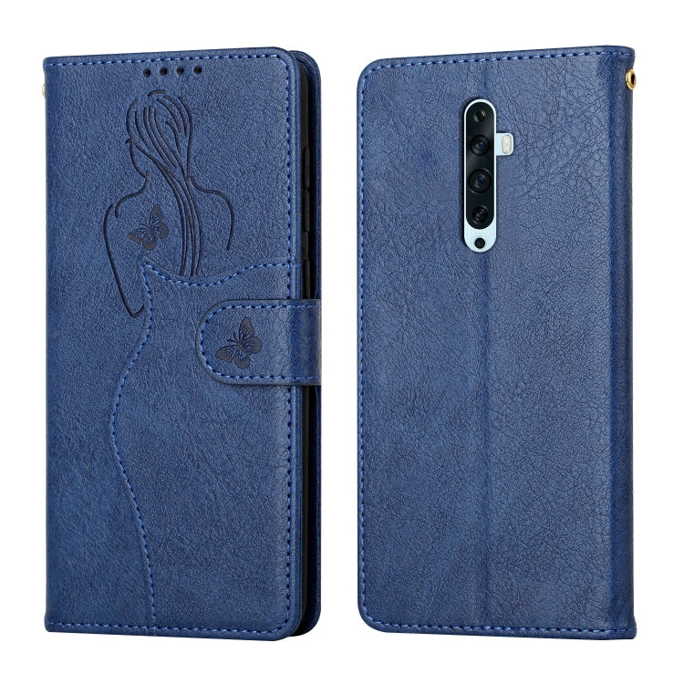 For OPPO Reno2 F Beauty Girl Embossing Pattern Horizontal Flip Leather Case with Holder & Card Slot & Wallet & Photo Frame