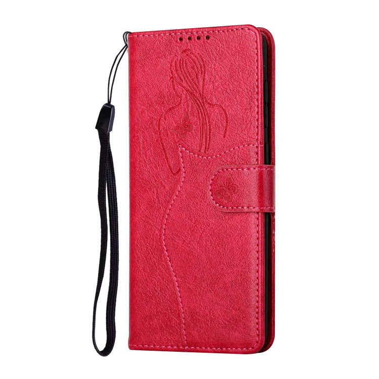 For OPPO Reno5 5G Beauty Girl Embossing Pattern Horizontal Flip Leather Case with Holder & Card Slot & Wallet & Photo Frame