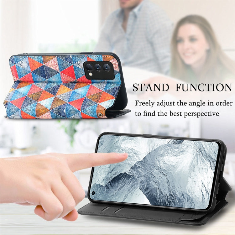 For OPPO Realme GT Master Colorful Magnetic Horizontal Flip PU Leather Case with Holder & Card Slot & Wallet