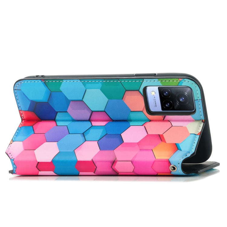 For vivo V21 Colorful Magnetic Horizontal Flip PU Leather Case with Holder & Card Slot & Wallet