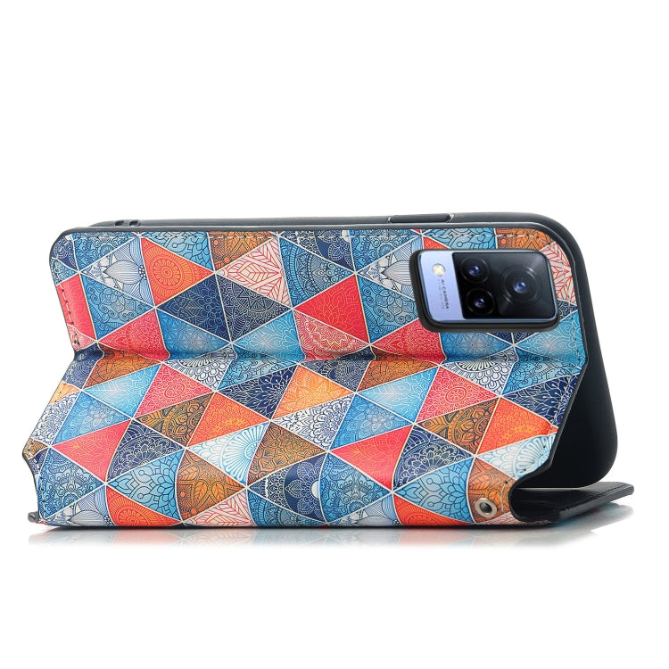 For vivo V21 Colorful Magnetic Horizontal Flip PU Leather Case with Holder & Card Slot & Wallet