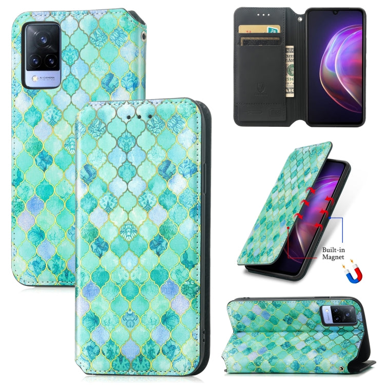 For vivo V21 Colorful Magnetic Horizontal Flip PU Leather Case with Holder & Card Slot & Wallet