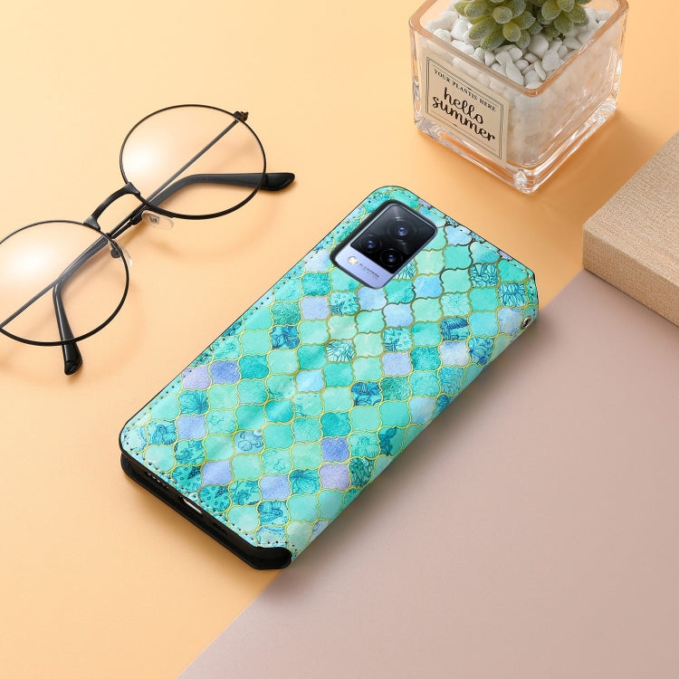 For vivo V21 Colorful Magnetic Horizontal Flip PU Leather Case with Holder & Card Slot & Wallet
