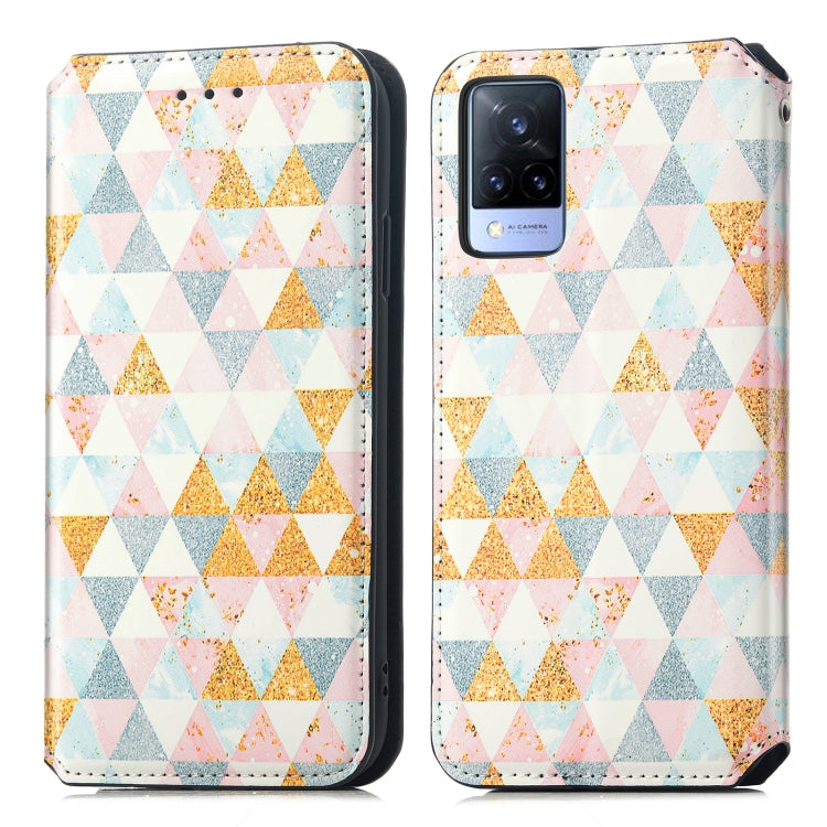 For vivo V21 Colorful Magnetic Horizontal Flip PU Leather Case with Holder & Card Slot & Wallet