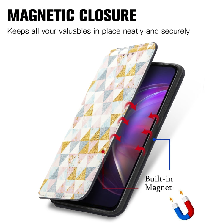 For vivo V21 Colorful Magnetic Horizontal Flip PU Leather Case with Holder & Card Slot & Wallet
