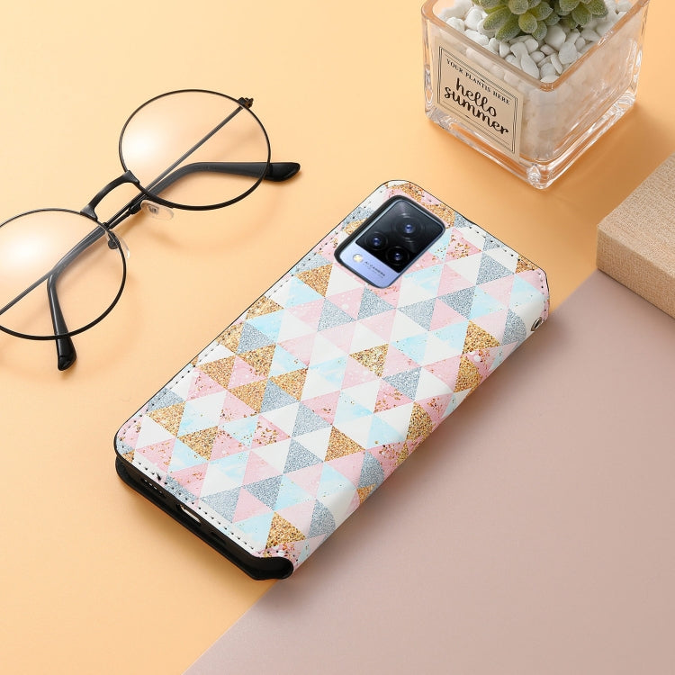 For vivo V21 Colorful Magnetic Horizontal Flip PU Leather Case with Holder & Card Slot & Wallet