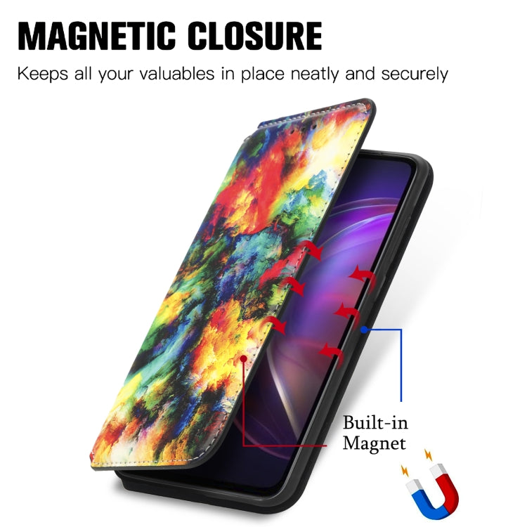 For vivo V21 Colorful Magnetic Horizontal Flip PU Leather Case with Holder & Card Slot & Wallet