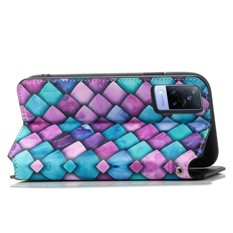 For vivo V21 Colorful Magnetic Horizontal Flip PU Leather Case with Holder & Card Slot & Wallet