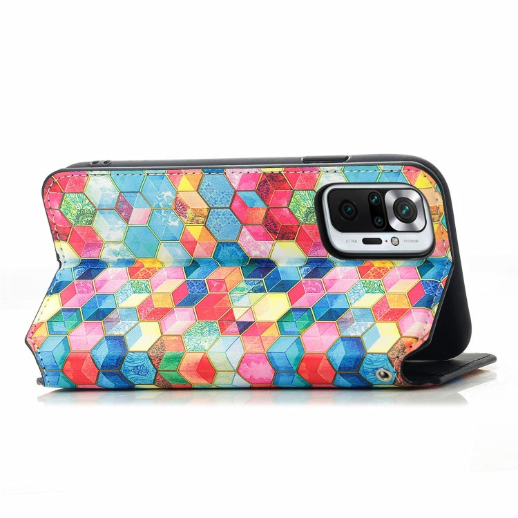 For Xiaomi Redmi Note 10 Pro Colorful Magnetic Horizontal Flip PU Leather Case with Holder & Card Slot & Wallet