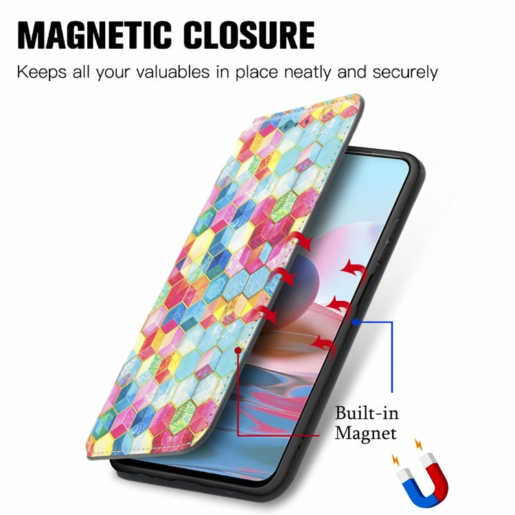 For Xiaomi Redmi Note 10 Pro Colorful Magnetic Horizontal Flip PU Leather Case with Holder & Card Slot & Wallet