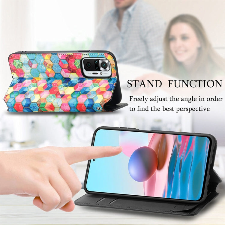 For Xiaomi Redmi Note 10 Pro Colorful Magnetic Horizontal Flip PU Leather Case with Holder & Card Slot & Wallet