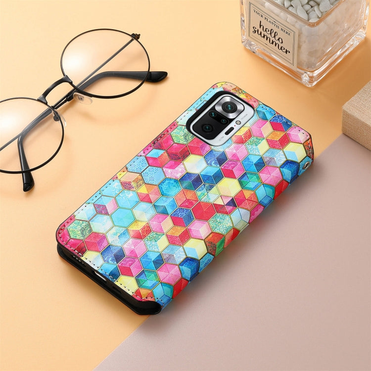 For Xiaomi Redmi Note 10 Pro Colorful Magnetic Horizontal Flip PU Leather Case with Holder & Card Slot & Wallet