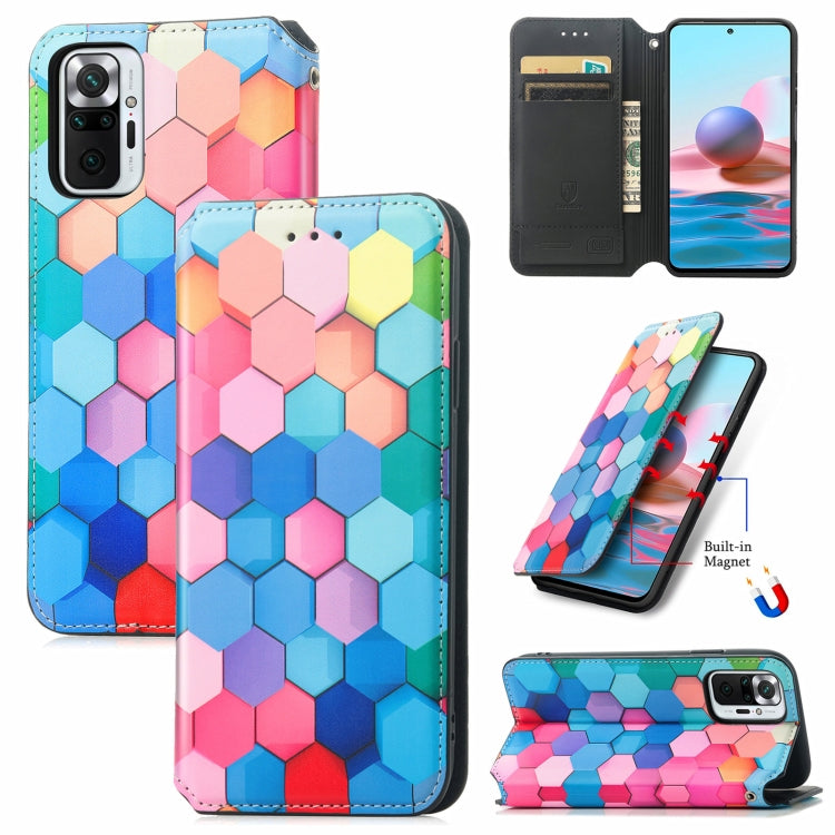 For Xiaomi Redmi Note 10 Pro Colorful Magnetic Horizontal Flip PU Leather Case with Holder & Card Slot & Wallet