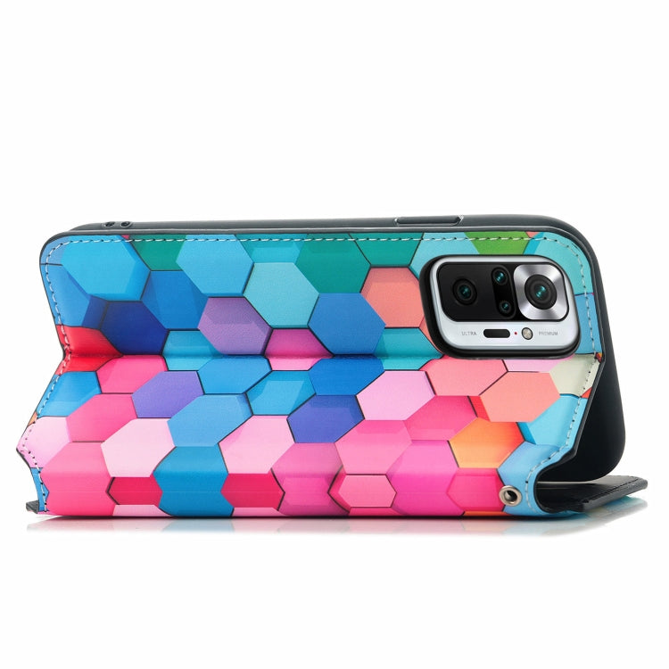 For Xiaomi Redmi Note 10 Pro Colorful Magnetic Horizontal Flip PU Leather Case with Holder & Card Slot & Wallet