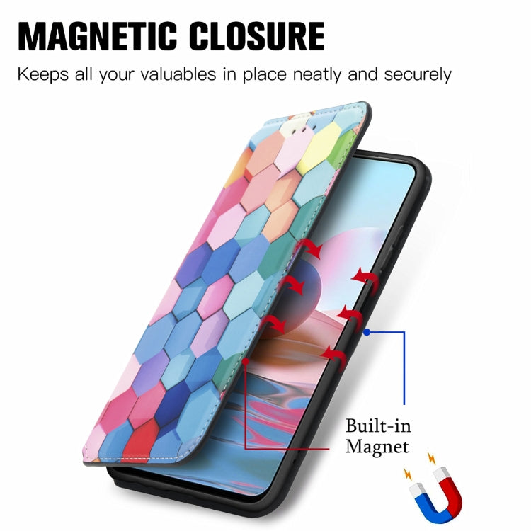 For Xiaomi Redmi Note 10 Pro Colorful Magnetic Horizontal Flip PU Leather Case with Holder & Card Slot & Wallet