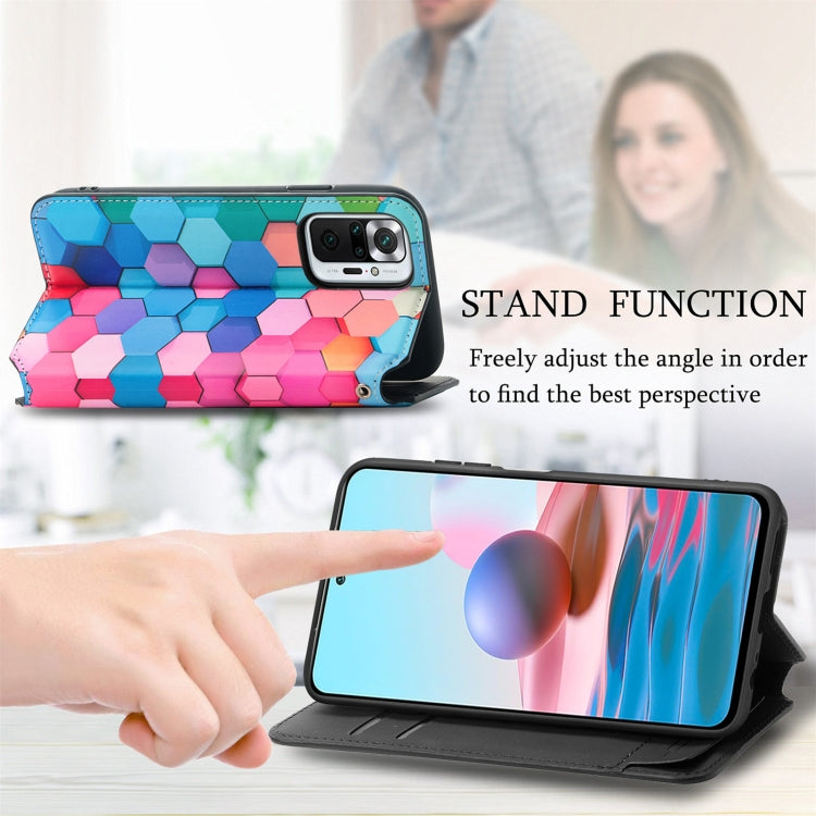 For Xiaomi Redmi Note 10 Pro Colorful Magnetic Horizontal Flip PU Leather Case with Holder & Card Slot & Wallet