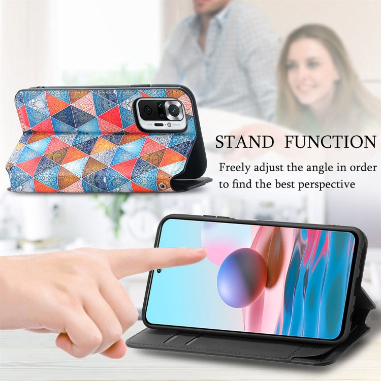 For Xiaomi Redmi Note 10 Pro Colorful Magnetic Horizontal Flip PU Leather Case with Holder & Card Slot & Wallet