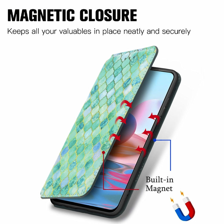 For Xiaomi Redmi Note 10 Pro Colorful Magnetic Horizontal Flip PU Leather Case with Holder & Card Slot & Wallet