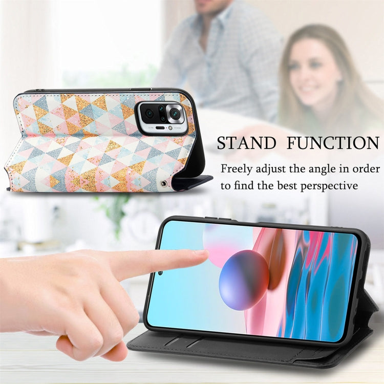 For Xiaomi Redmi Note 10 Pro Colorful Magnetic Horizontal Flip PU Leather Case with Holder & Card Slot & Wallet
