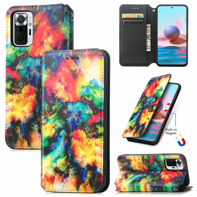 For Xiaomi Redmi Note 10 Pro Colorful Magnetic Horizontal Flip PU Leather Case with Holder & Card Slot & Wallet