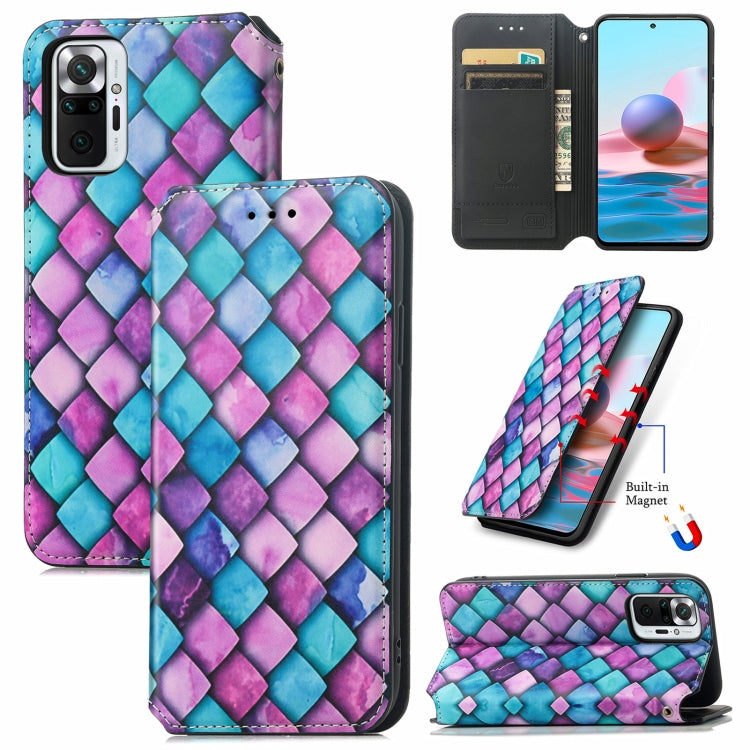For Xiaomi Redmi Note 10 Pro Colorful Magnetic Horizontal Flip PU Leather Case with Holder & Card Slot & Wallet