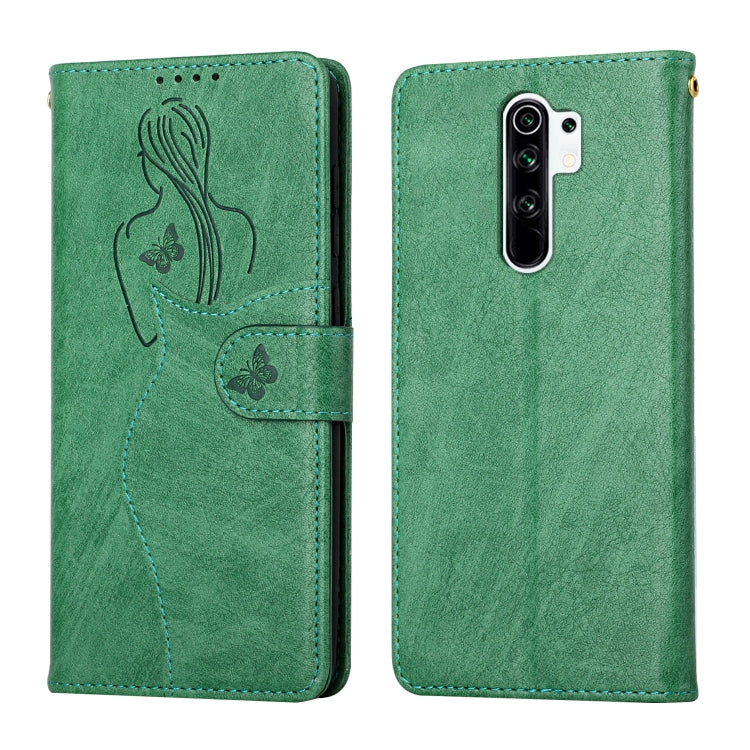 For Xiaomi Redmi 9 Beauty Girl Embossing Pattern Horizontal Flip Leather Case with Holder & Card Slot & Wallet & Photo Frame