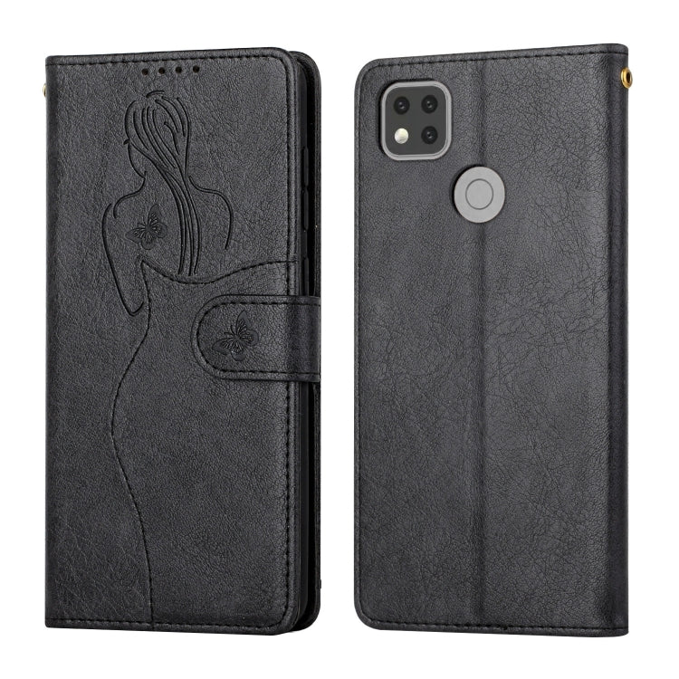 For Xiaomi Redmi 9C Beauty Girl Embossing Pattern Horizontal Flip Leather Case with Holder & Card Slot & Wallet & Photo Frame