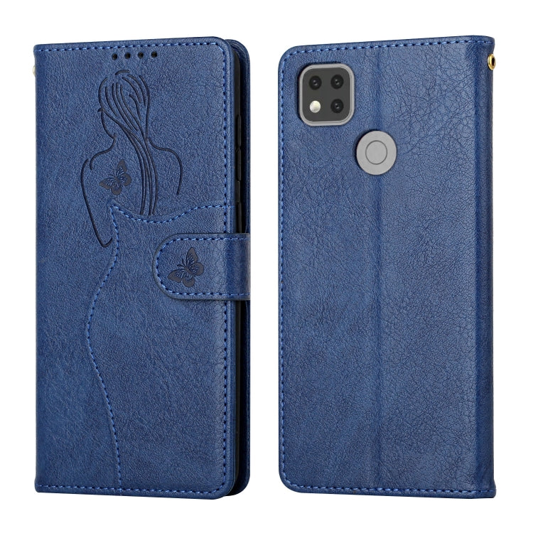 For Xiaomi Redmi 9C Beauty Girl Embossing Pattern Horizontal Flip Leather Case with Holder & Card Slot & Wallet & Photo Frame