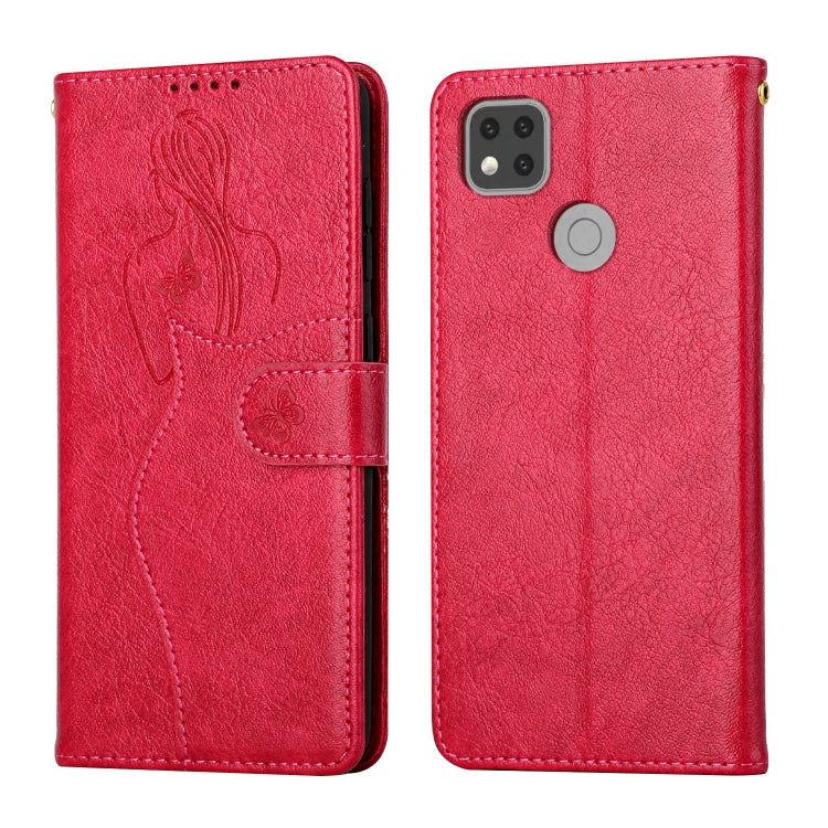 For Xiaomi Redmi 9C Beauty Girl Embossing Pattern Horizontal Flip Leather Case with Holder & Card Slot & Wallet & Photo Frame