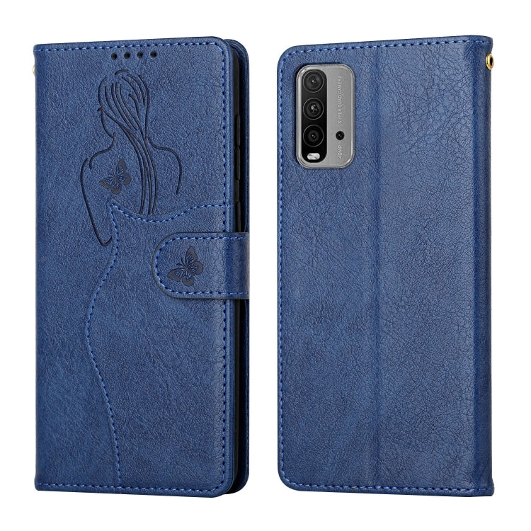 For Xiaomi Redmi 9T Beauty Girl Embossing Pattern Horizontal Flip Leather Case with Holder & Card Slot & Wallet & Photo Frame