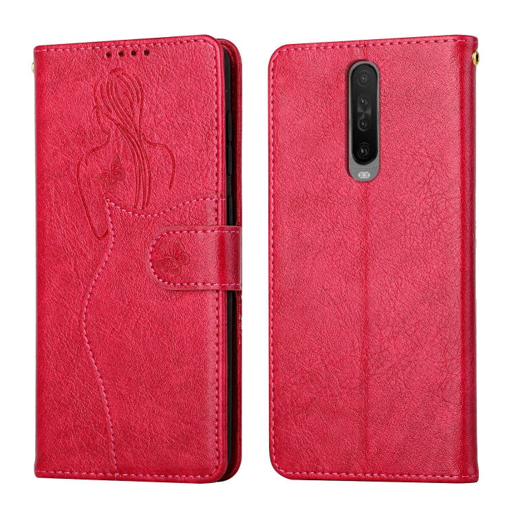 For Xiaomi Redmi K30 Beauty Girl Embossing Pattern Horizontal Flip Leather Case with Holder & Card Slot & Wallet & Photo Frame